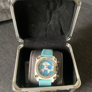 OFFSHORE LIMITED Blue and Silver Watch with Case